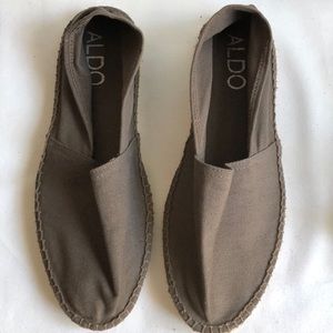 Aldo flat canvas espadrille alpargata men’s size 43 brown